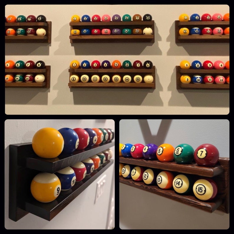 Pool Ball Storage Shelf / Billiard Ball Rack Wall Mount Etsy
