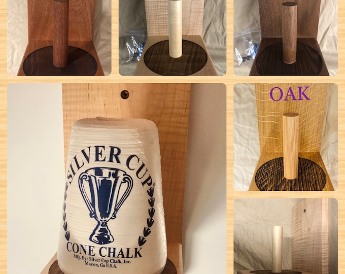Pool / billiard cone chalk holder - hand made - wall mount - your choice of hardwood (walnut, mahogany, maple or oak)