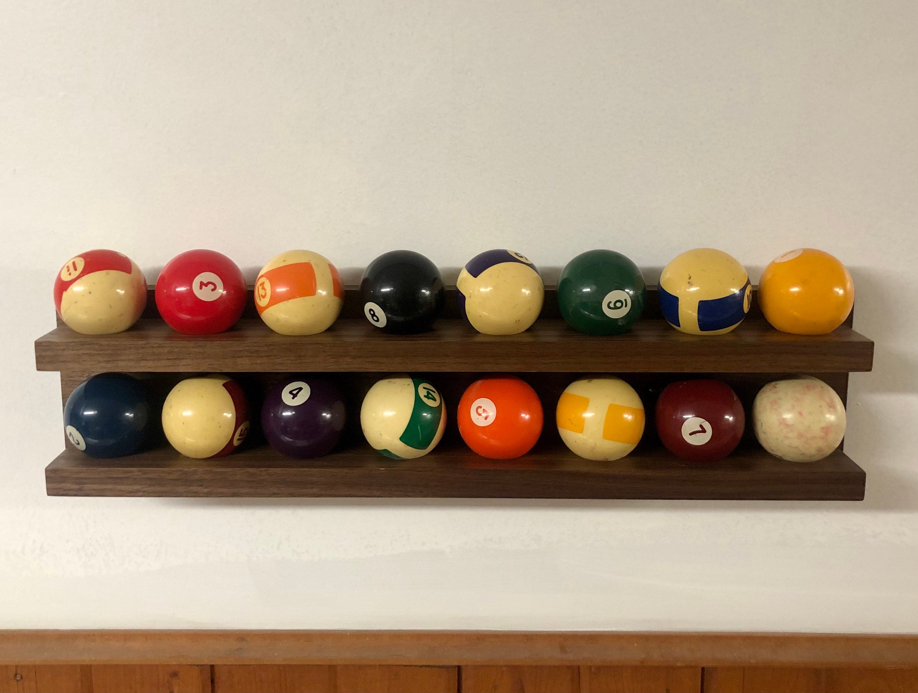 Pool ball storage shelf / billiard ball rack wall mount Etsy