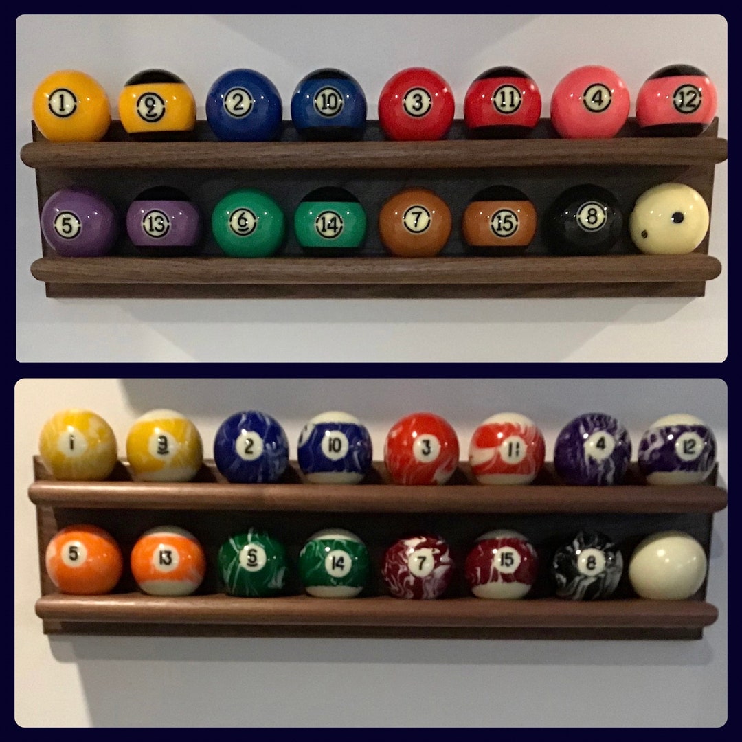 Pool Ball Storage Shelf / Billiard Ball Rack Wall Mount Premium