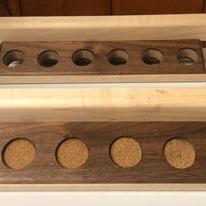 Pool cue rack - maple and walnut - multiple sizes - premium hardwood billiard cue rack wall mount
