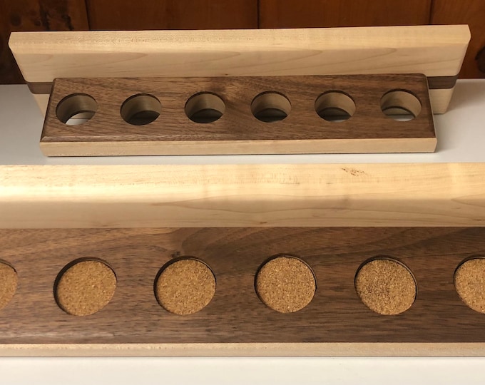 Pool cue rack - maple and walnut - multiple sizes - premium hardwood billiard cue rack wall mount