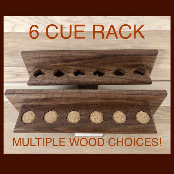 Solid Wood Pool Cue Rack / Holder 6 Cue Wall Mount oak Etsy