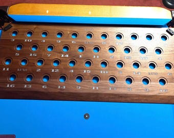 pool keno board - solid wood species - engraved and epoxy numbers - heirloom quality - throwback Amos and Andy design