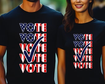 Voting T-Shirt, Election Shirt, Vote Shirt for Women, Political Tee, Red White Blue Vote T shirt, 2024 Election Shirt, Voter Shirt
