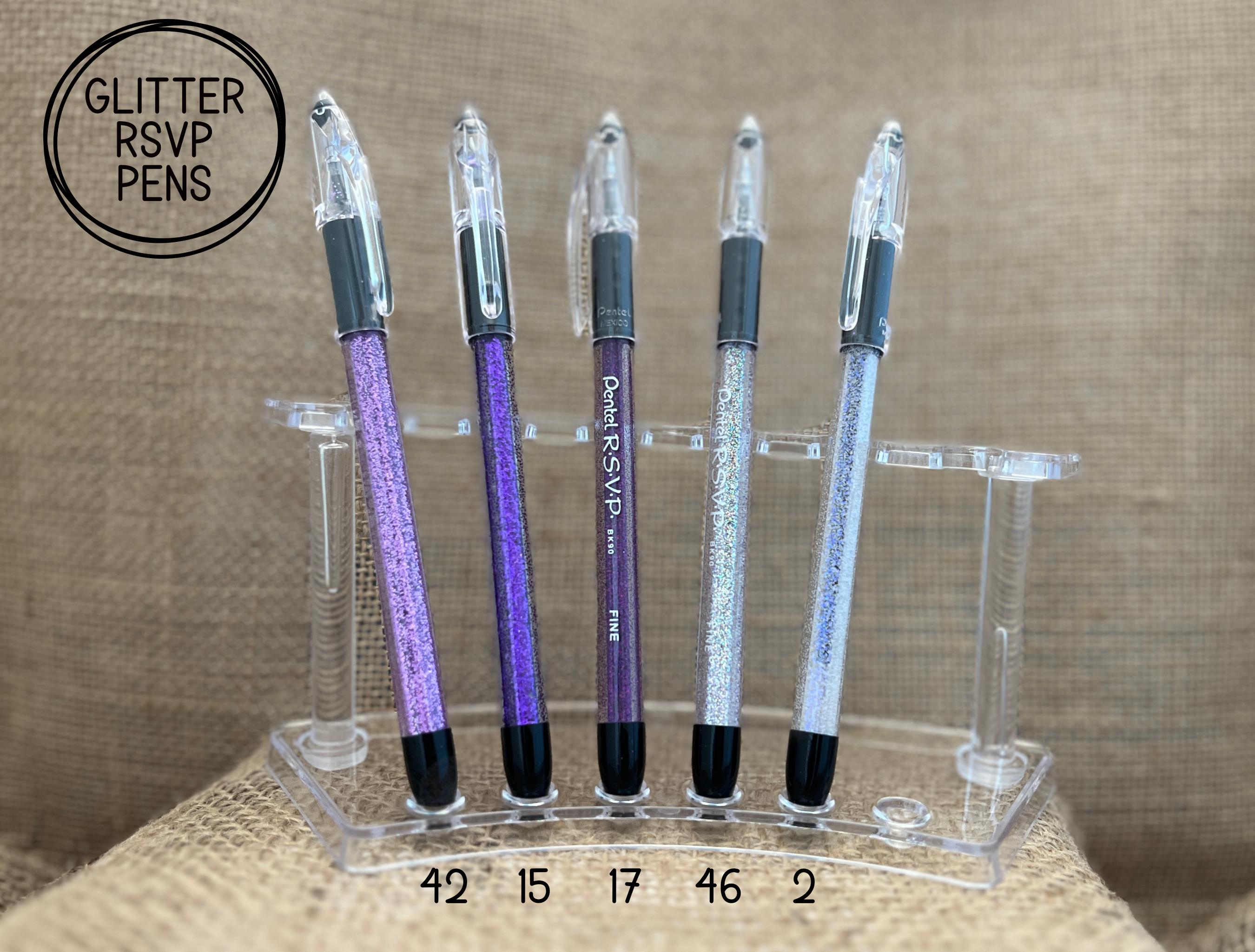 Purple Pens, Gift for Kids, Gift for Teacher, Pentel RSVP Glitter Pen, Graduation Gift for Woman, Easter Gift for daughter, Gift for Tween