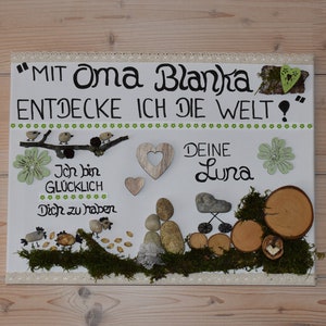 Personalisierte Enkelkinder Leinwand Zeichen für Nana Oma Geschenk