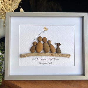 Family pebble art portrait image 2