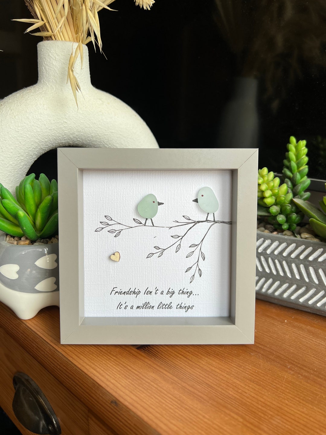 Best Friends Birds Personalised Sea Glass Art. the Million Little ...