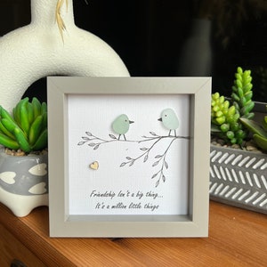 Best friends birds personalised sea glass art. the million little things, friendship present