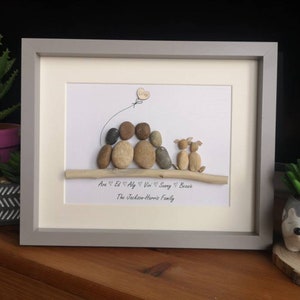 Family pebble art portrait image 8