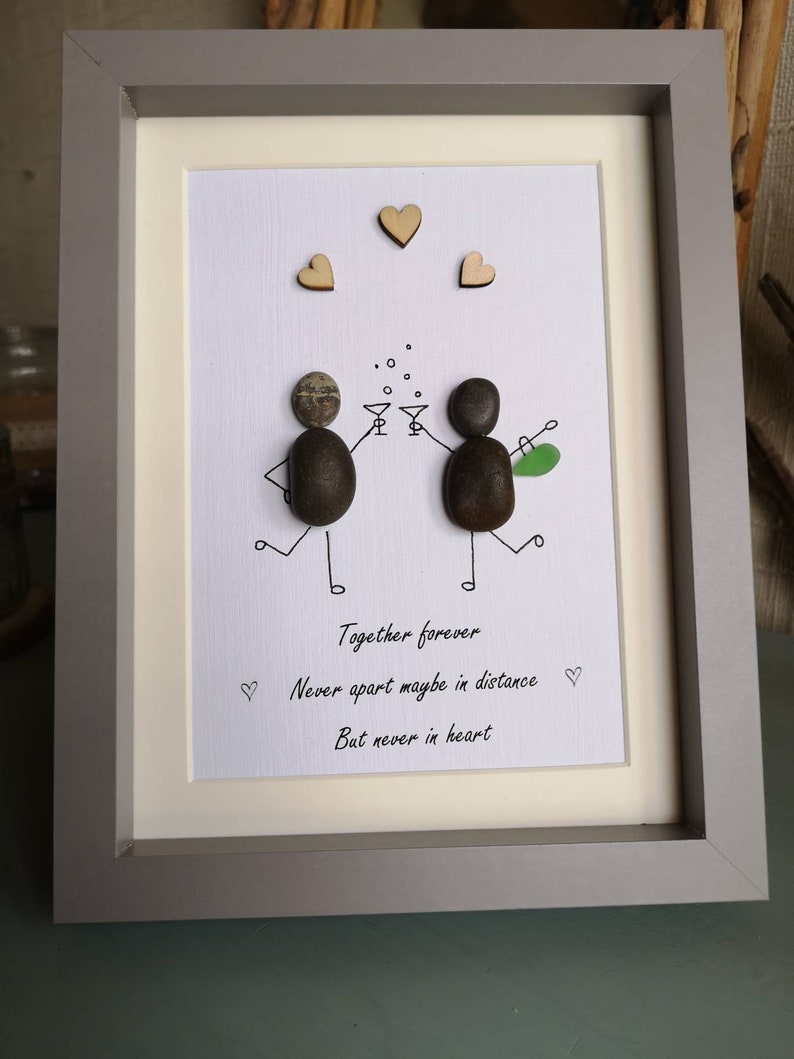 Pebble Art Best Friends Together Forever Apart in Distance Etsy UK