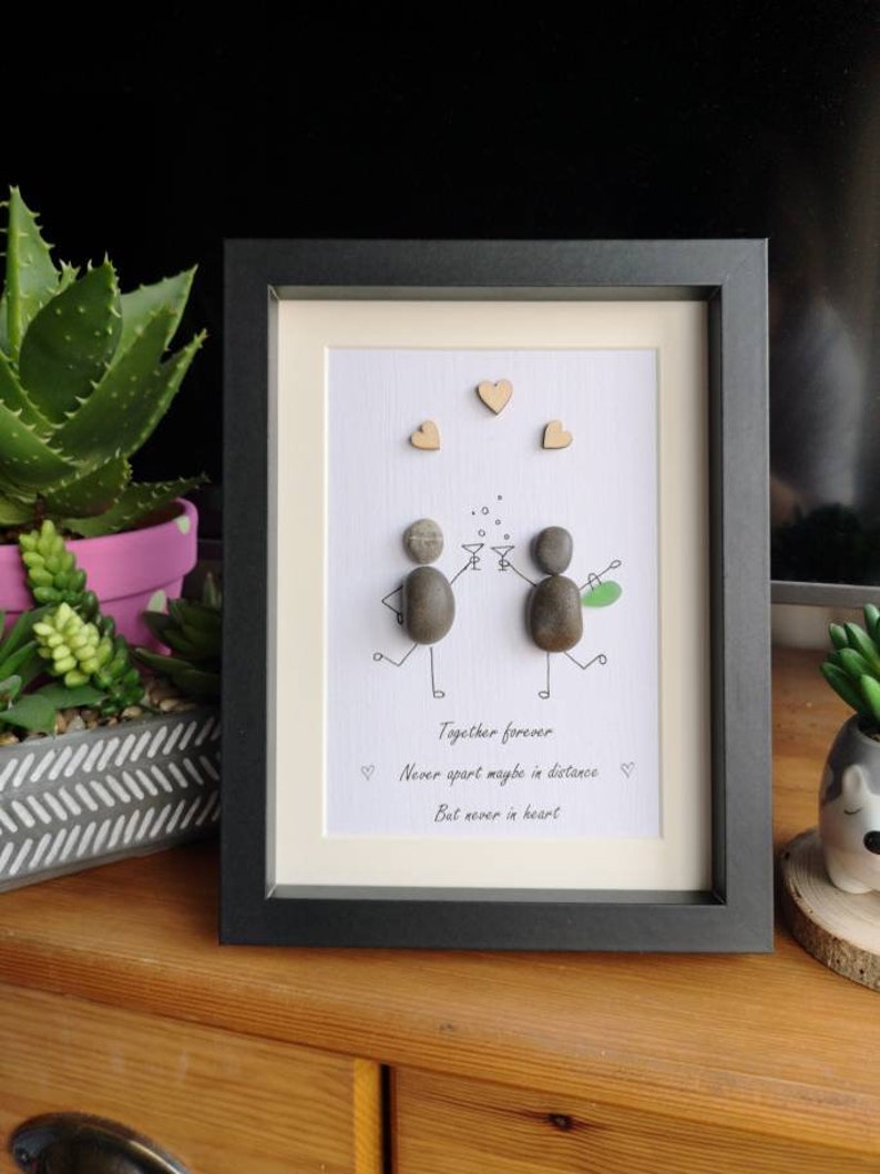 Pebble Art Best Friends Together Forever Apart in Distance Etsy UK