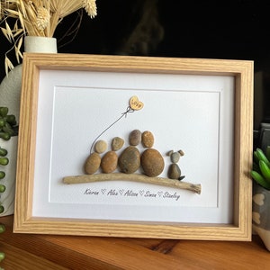 Family pebble art portrait image 5