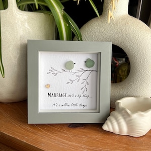 Art du verre de mer pour mariage, art du verre de mer oiseaux. le million de petites choses, cadeau de mariage, cadeau de mariage, cadeau de mariage côtier