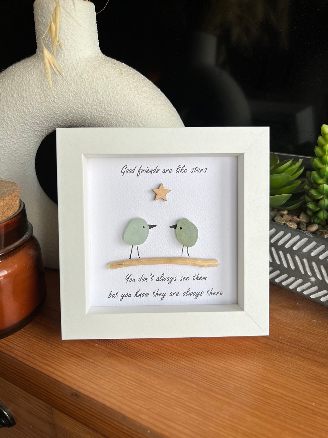 Best Friends Birds Personalised Sea Glass Art. Good Friends Are Like ...