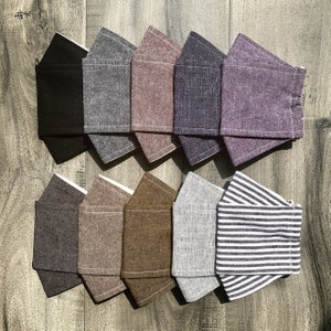 Linen Cotton 3D Women Men Face Masks | With Filter Pocket | 3 Layers of High Quality Fabrics | Washable Reusable Adjustable