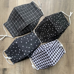 Womens and Mens 3D Face Mask | 3 Layers of High Quality 100% Cotton Fabrics | With Filter Pocket | Washable Reusable Adjustable