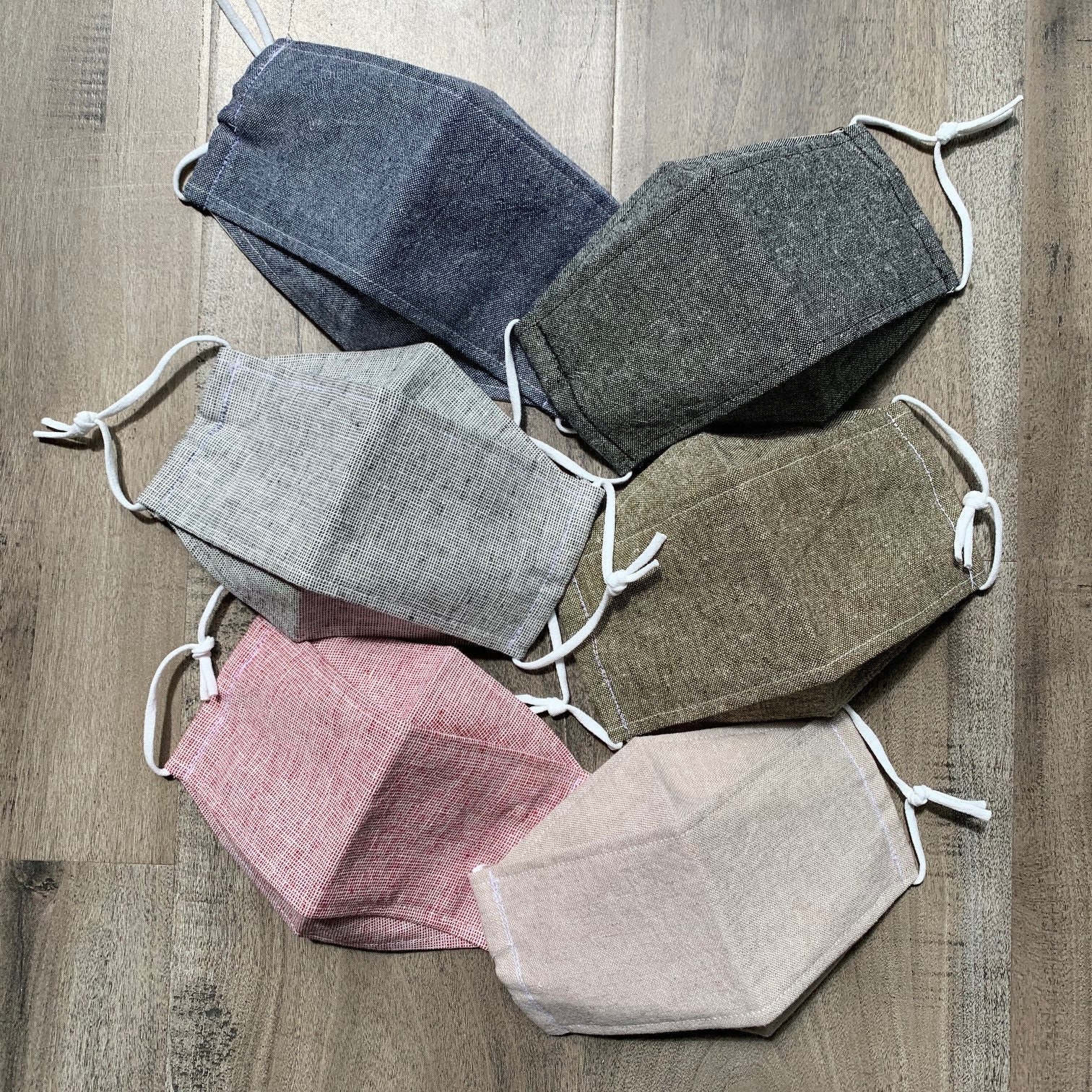 Linen 3D Women Men Face Mask 3 Layers of High Quality Face Mask with Filter Pocket