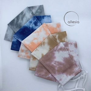 Tie Dye 3D Face Mask | 3 Layers of High Quality 100% Cotton Fabrics | Face Mask with Filter Pocket | Washable Reusable Adjustable