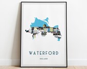 Waterford Port Láirge City Travel Poster, Wall Art, UNFRAMED, Ireland