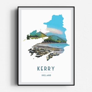 Kerry Ciarraí Glenbeigh Travel Poster, Wall Art, UNFRAMED, Ireland image 1