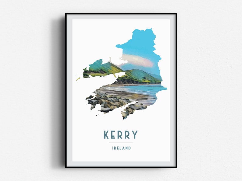 Kerry Ciarraí Glenbeigh Travel Poster, Wall Art, UNFRAMED, Ireland image 1