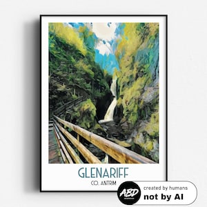 Glenariff Forest Park Reiseplakat, Wandkunst, UNGERAHMT, Nordirland, Antrim