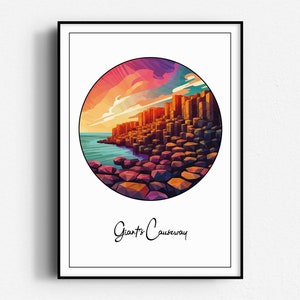 Impression couleur de la chaussée des géants, art mural, sans cadre, Irlande, comté d'Antrim
