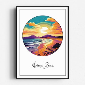Murlough Beach Farbdruck, Wandkunst, UNGERAHMT, Irland, County Down