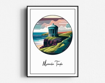 Mussenden Temple Colour Print, Wall Art, UNFRAMED, Northern Ireland, County Antrim