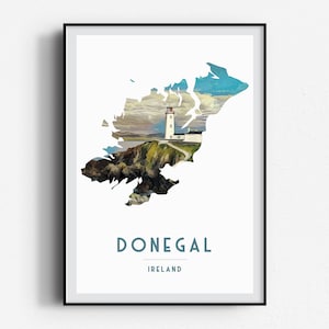 Donegal Dún na nGall Fanad Head Travel Poster, Wandkunst, UNGERAHMT, Irland