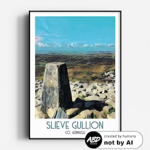Slieve Gullion Travel Poster,  Wall Art, UNFRAMED, Northern Ireland, Armagh