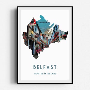 Belfast Beal Feirste Duke of York Travel Poster, Wall Art, UNFRAMED, Irlanda del Nord, Eire