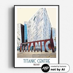 Poster di viaggio del Titanic Exhibition Centre, Wall Art, SENZA CORNICE, Irlanda del Nord, Belfast