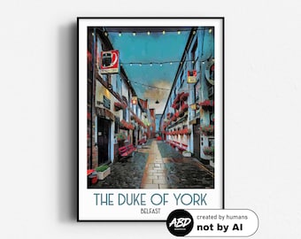 The Duke of York Travel Poster,  Wall Art, UNFRAMED, Northern Ireland, Belfast