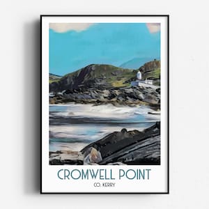Cartel de viaje de Cromwell Point, arte de pared, SIN MARCO, Irlanda, Kerry