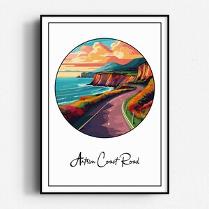 Antrim Coast Road Farbdruck, Wand Kunst, UNGERAHMT, Nordirland, County Antrim