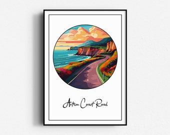 Antrim Coast Road Colour Print, Wall Art, UNFRAMED, Northern Ireland, County Antrim