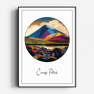 Impression couleur Croagh Patrick, art mural, sans cadre, Irlande, comté de Mayo