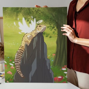 Custom Bearded Dragon Portrait Pet Memorial Gift Exotic Pet Portrait Personalized Gift