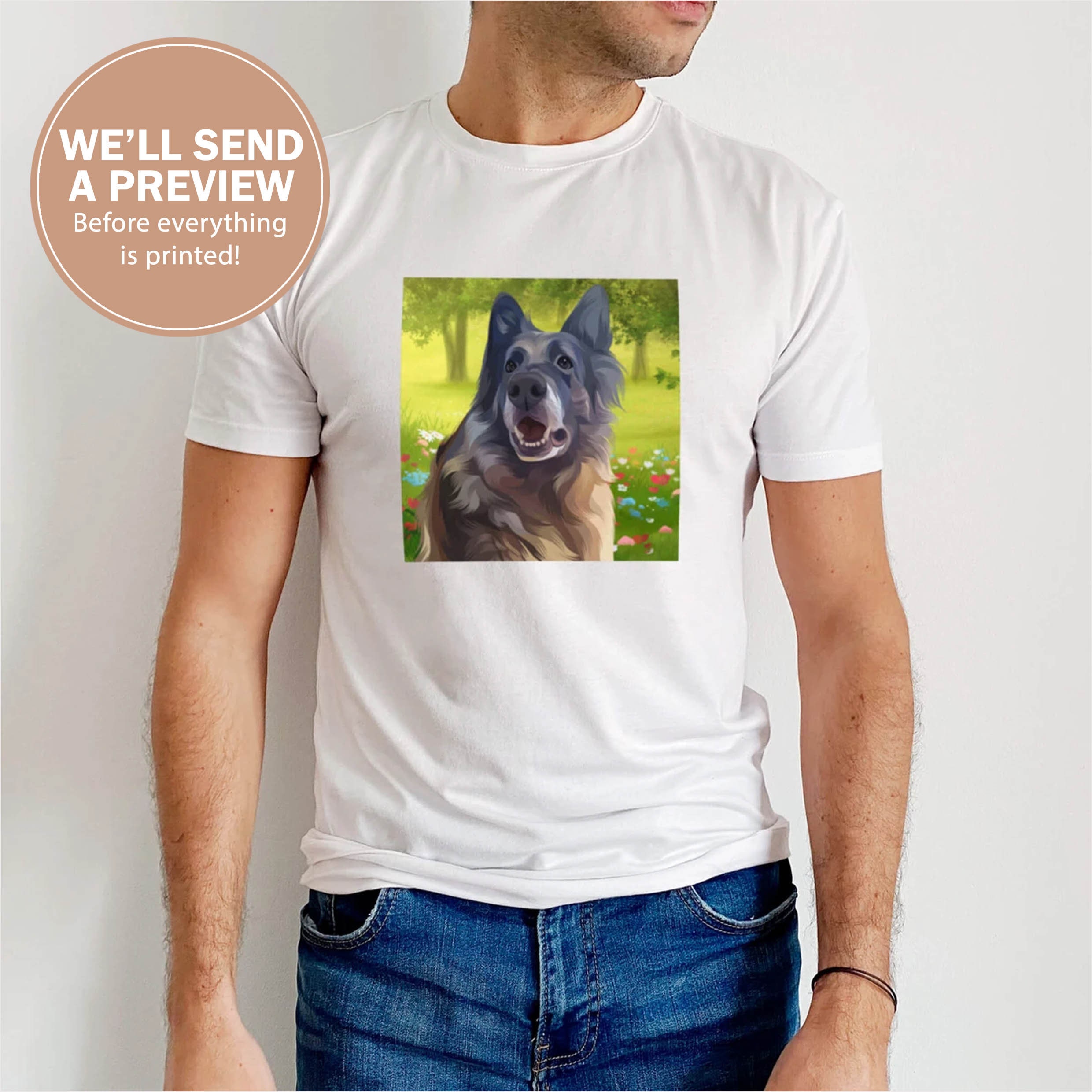 Custom Pet T-shirt For Men's Classic Style Custom Shirt