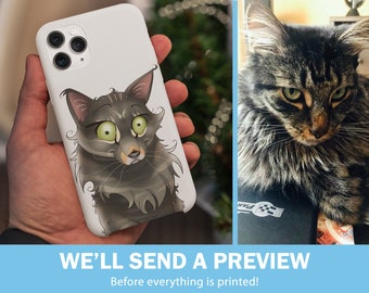 Custom Pet Spooky Tough Phone Case Cartoon Pet Iphone Android Phone Tough Case