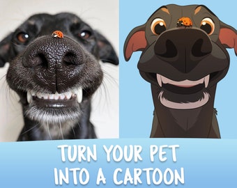 Funny Pet Portrait, Turn Pet Into Hilarious Cartoon Character, Custom Pet Portrait, Cheap Pet Portrait, Free Shipping, Ready In 48 Hours