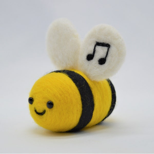 Note de musique abeille - Bee-Thoven - abeille en feutre faite main - cadeau musique - Beethoven - musicien - note de musique - cadeau musique