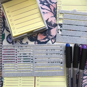 Sticky Note Stencils with Holder/3x3 Sticky Note Holder/Desk Organizer/6 List Stencils/To do List