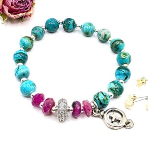 Robijnrode rivierblauwe armband || Unieke sieraden || Cadeau-ideeën