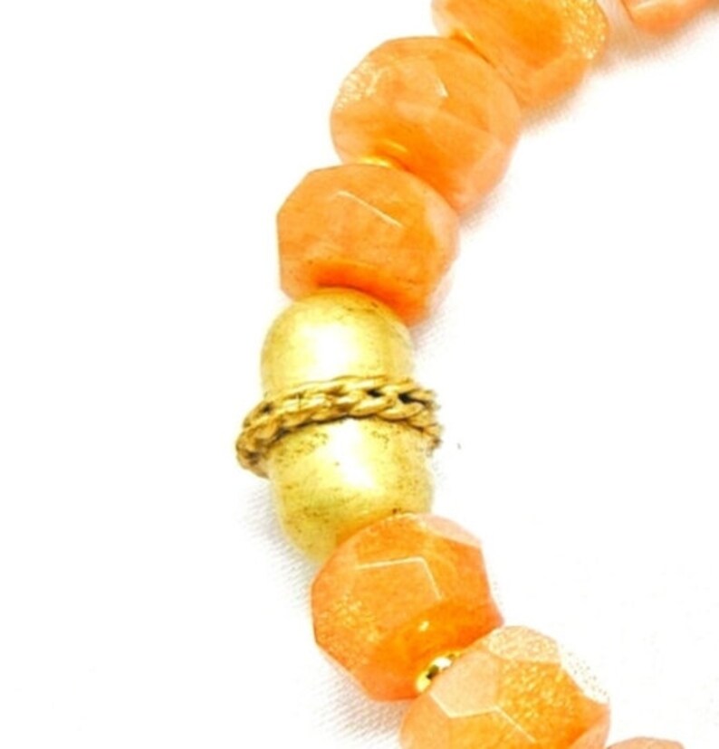 Boho Tangerine Bracelet//artisan Jewelry//rustic Jewelry//beaded