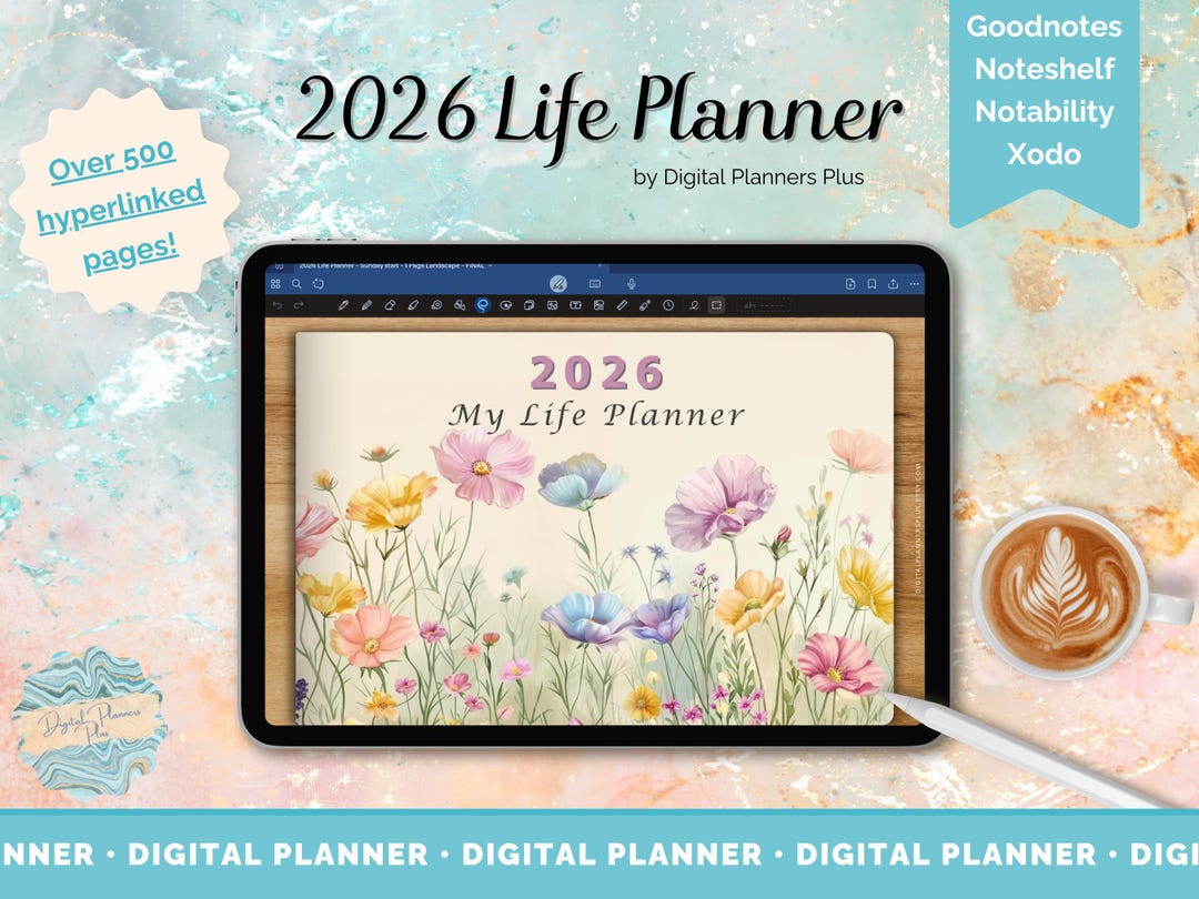 2026 Floral Digital Life Planner for Goodnotes | iPad (instant Download ...