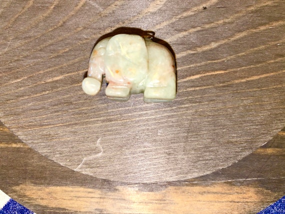 VINTAGE Jadeite Green & Yellow Jade Elephant from… - image 7